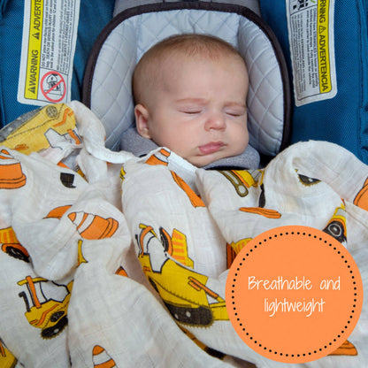 Under Construction Baby Muslin Swaddle Blanket