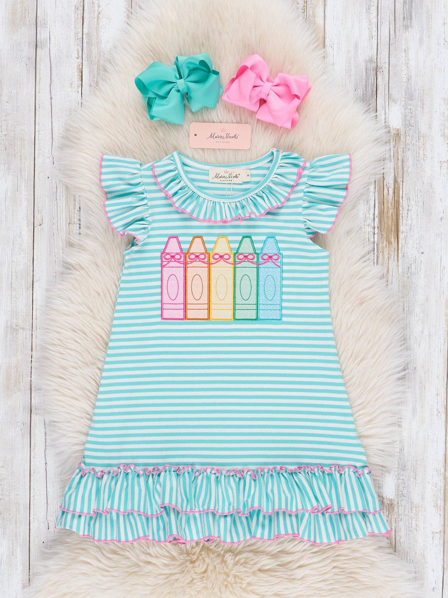 Color Me Happy Striped Crayon Cotton Dress