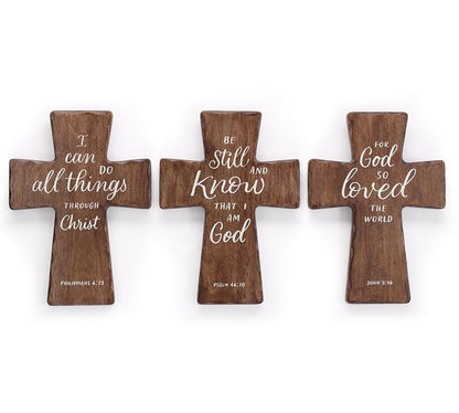 Wood Cross W/ Msg