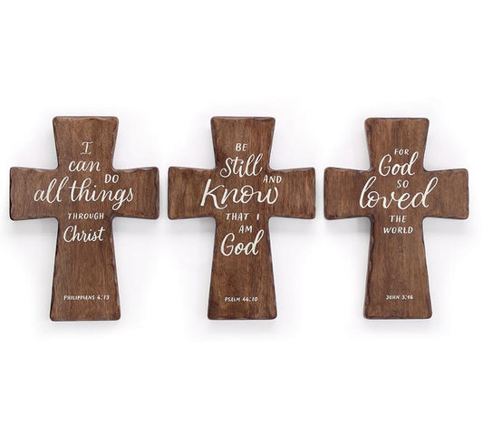 Wood Cross W/ Msg