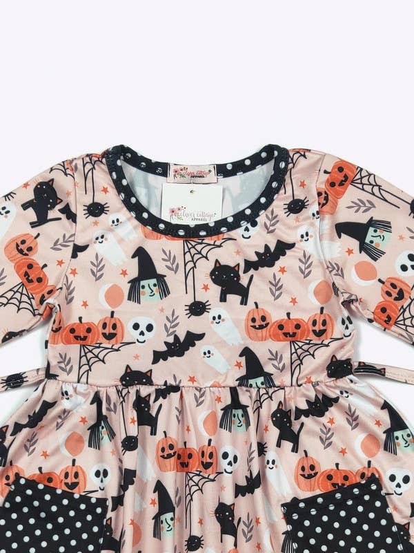 Bats & Black Cats Girls Dress Halloween