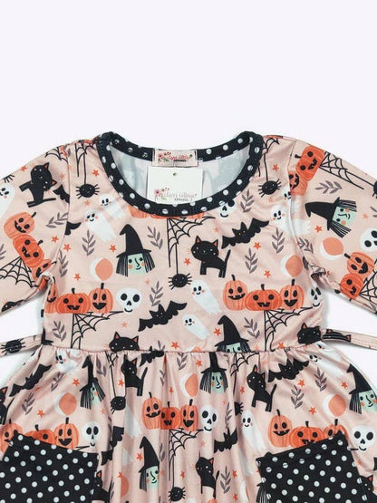 Bats & Black Cats Girls Dress Halloween