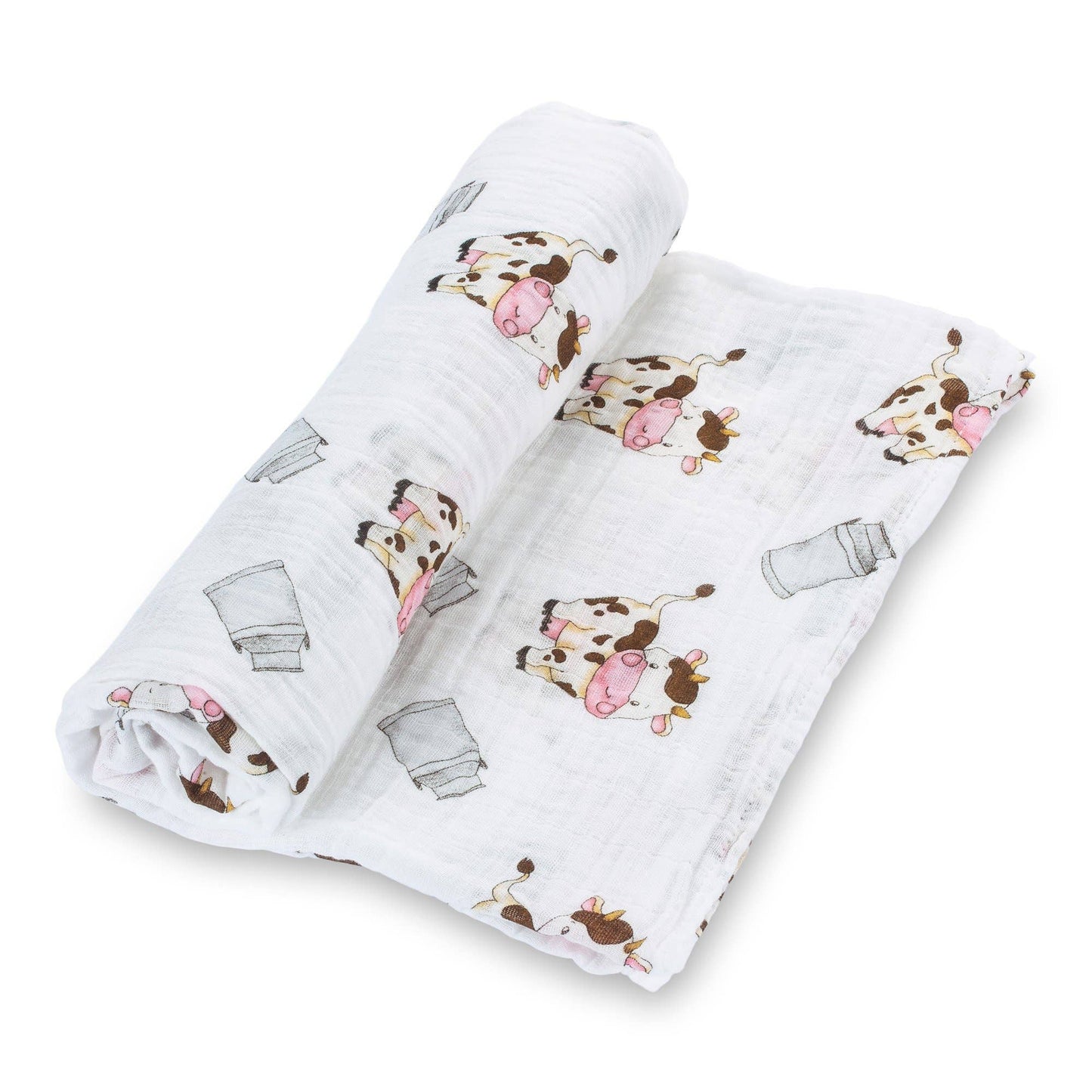 The Cow Goes MOO Baby Muslin Swaddle Blanket