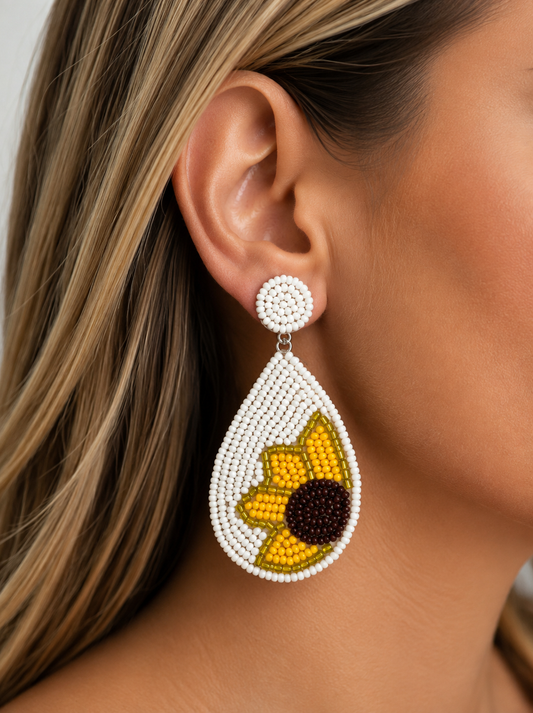 Fall Seed Beaded Earrings