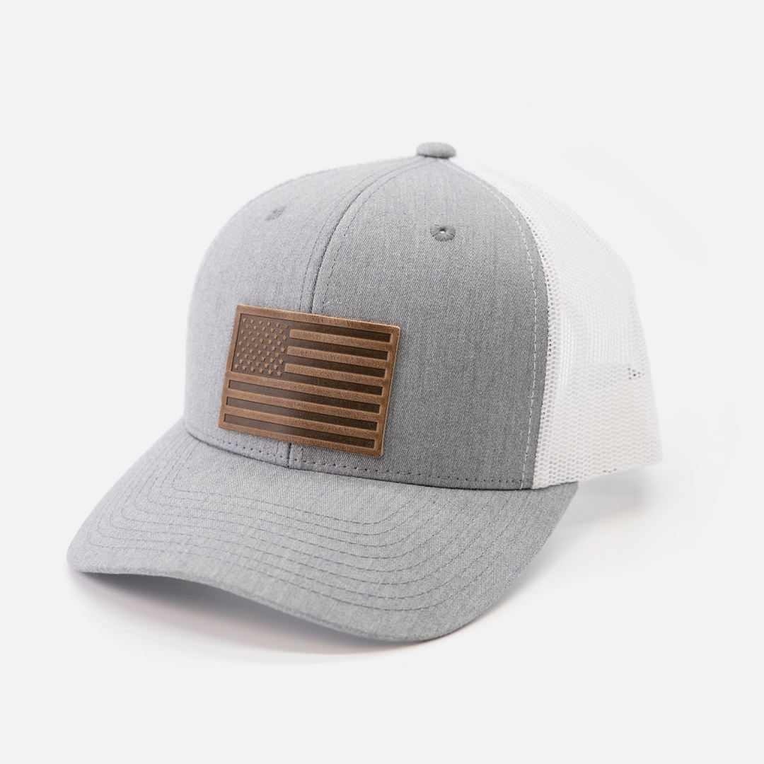 American Flag Hat | Heather Gray/White