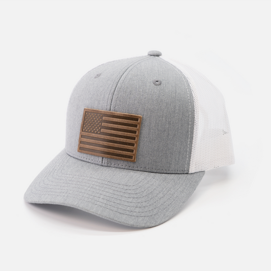 American Flag Hat | Heather Gray/White