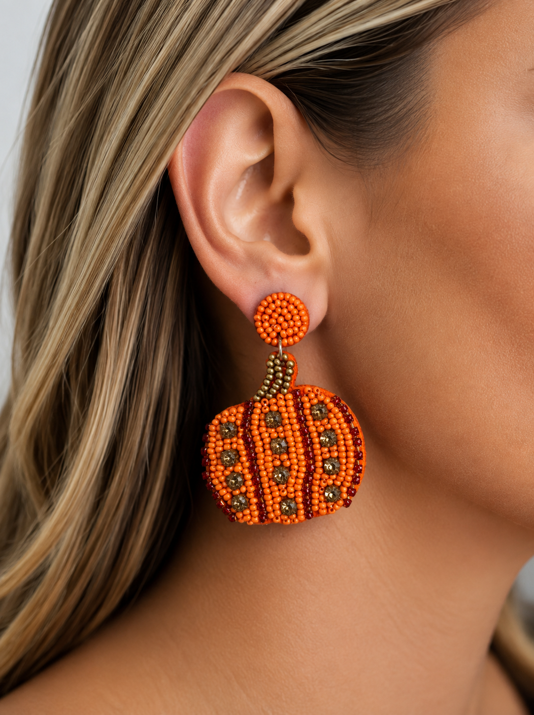 Fall Seed Beaded Earrings