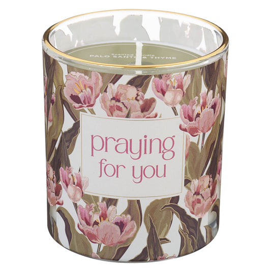 Glass Candle Praying For You