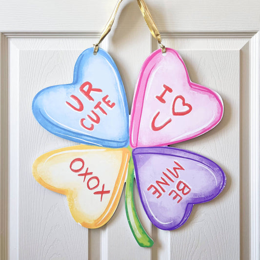 Conversation Hearts Door Hanger