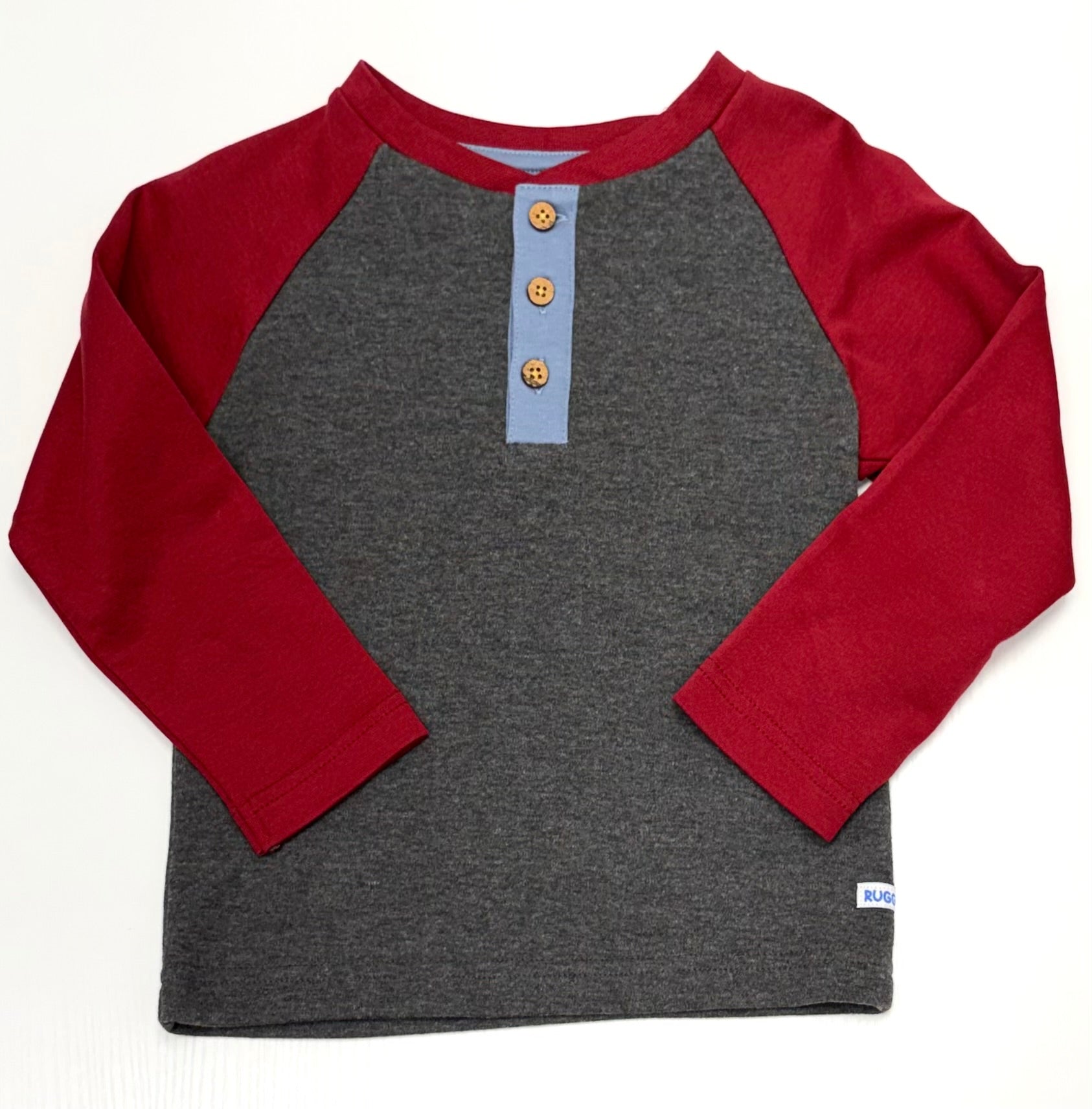 Red/Gray Henley Tee