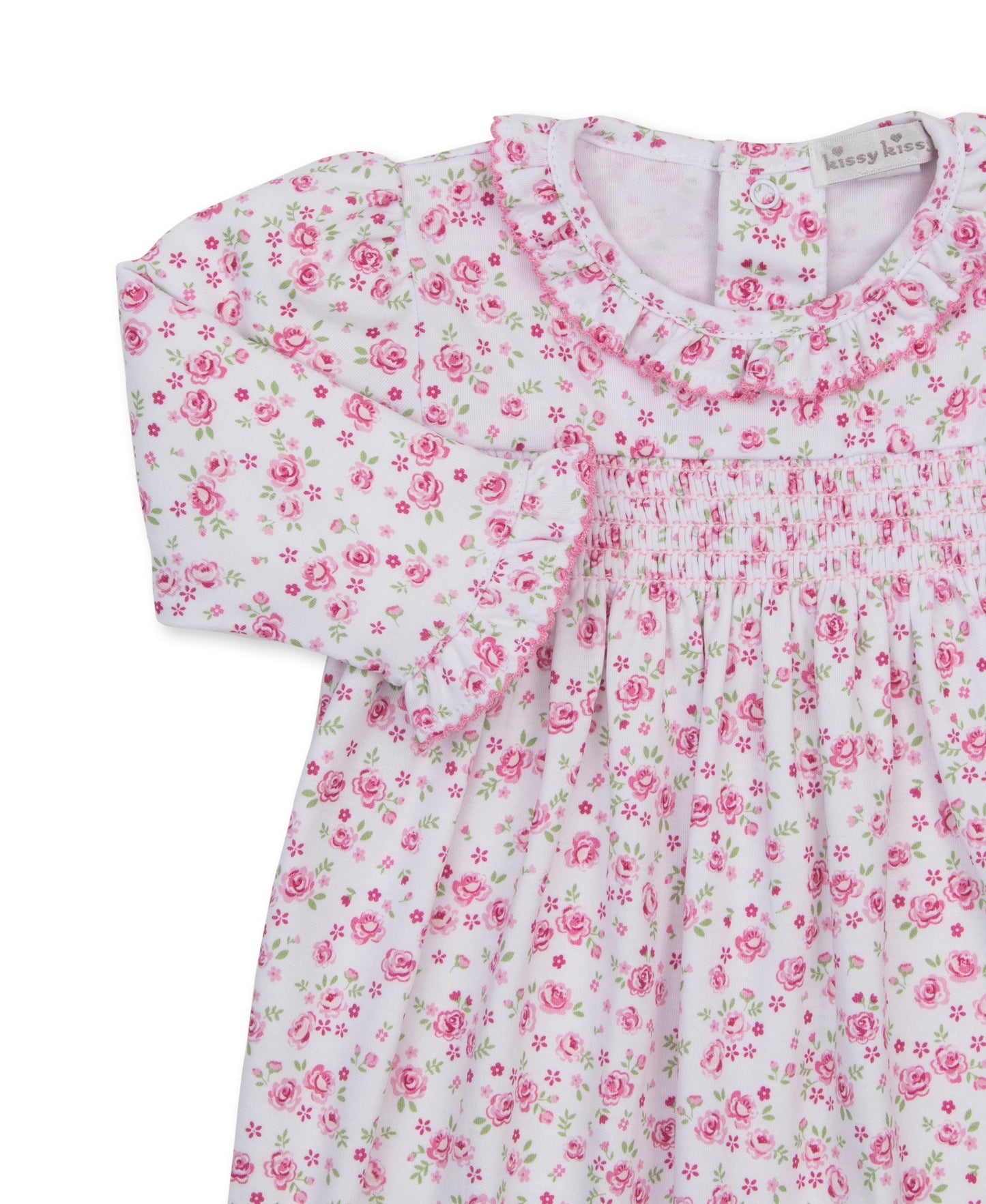 Cottage Roses Pink Print Smocked Playsuit KG814652I_K650 2