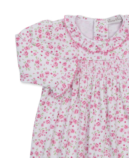 Cottage Roses Pink Print Smocked Playsuit KG814652I_K650 2