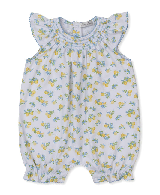 Lemon Blossoms Short Smocked Playsuit
