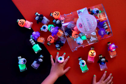 LED Halloween Ring and Glow In Dark Nail Polish Set