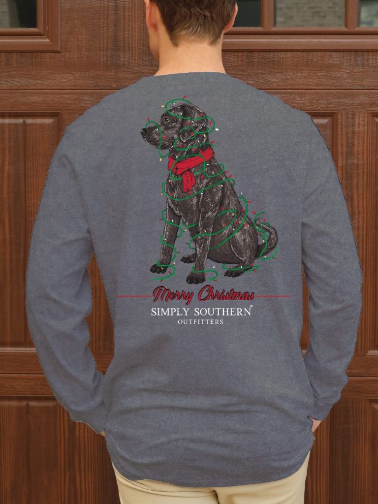 Men's T-Shirt | Long Sleeve | Merry Lab | Charcoal Heather