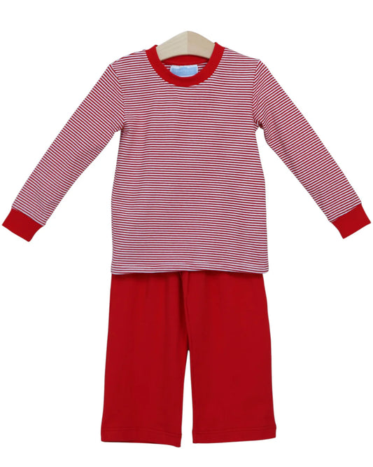 Boy Red Stripe Pant Set