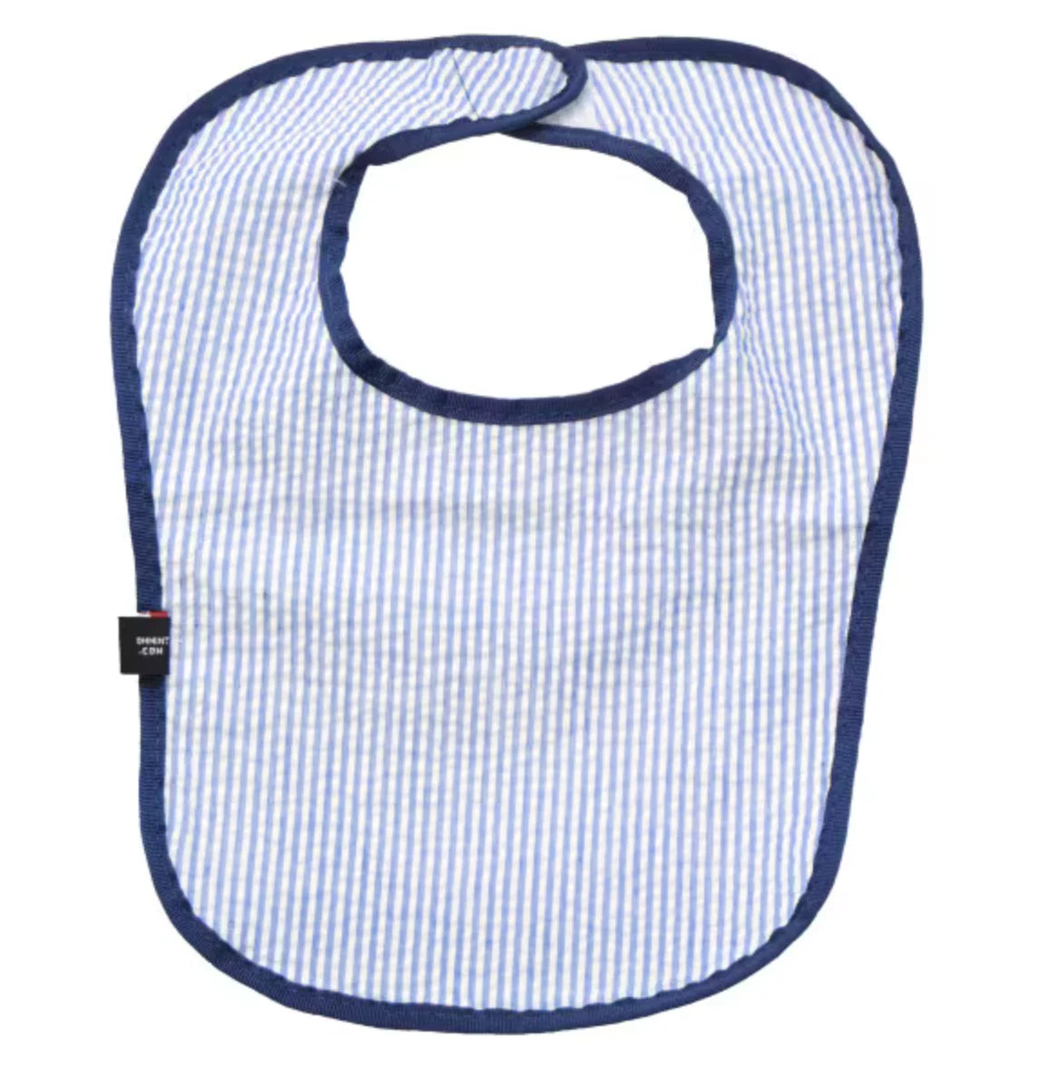 Navy Seersucker Bib