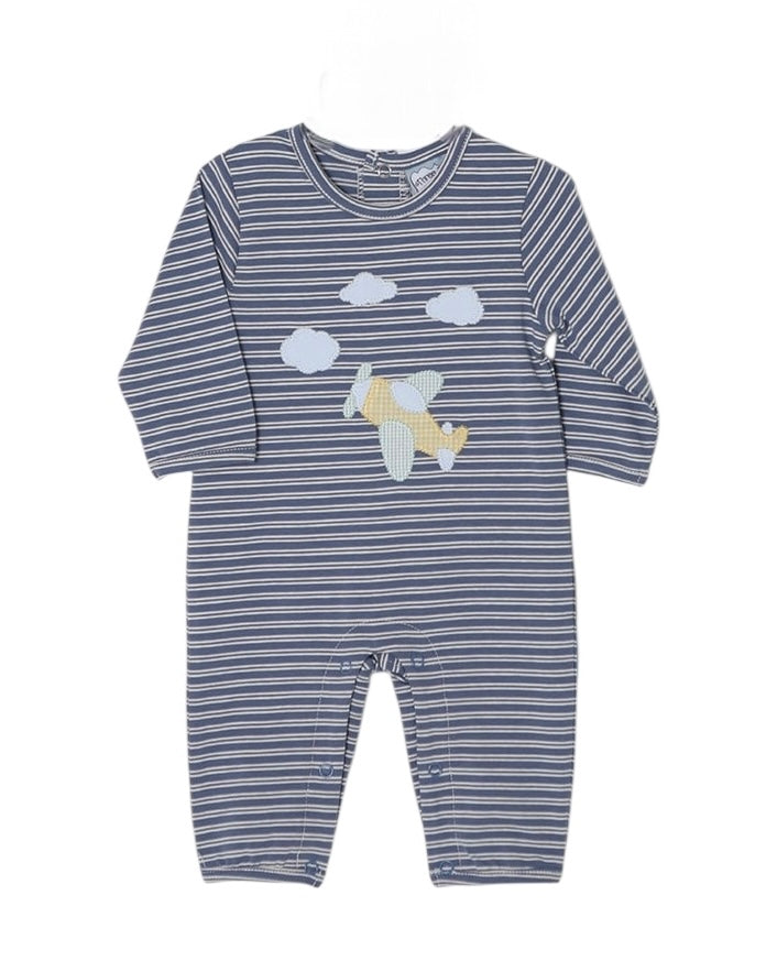 Airplane Applique Boys Romper