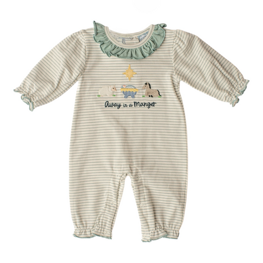 Away In A Manger Girls Romper