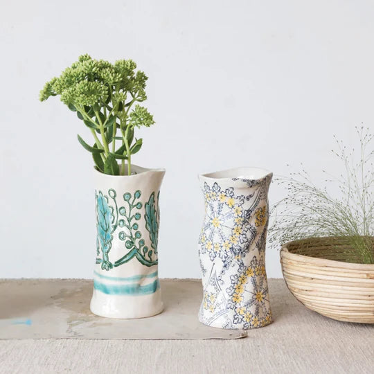 Organic Shaped Stoneware Vase
