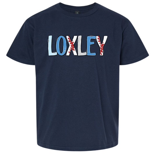 Loxley Baseball Letters Youth T-Shirt