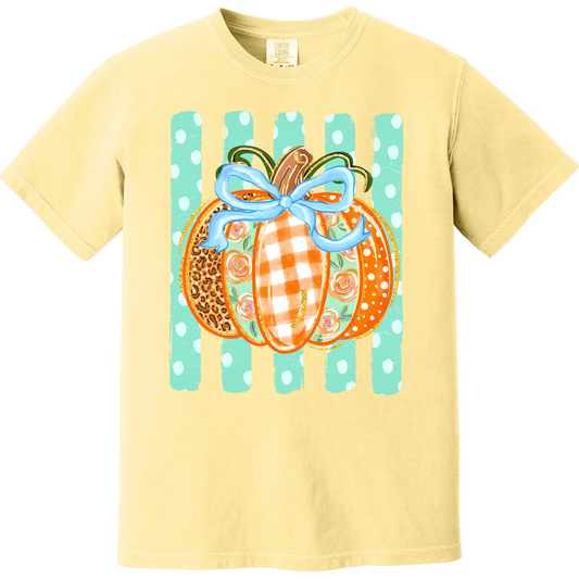 Patchwork Pumpkin Bow T-Shirt (CC)