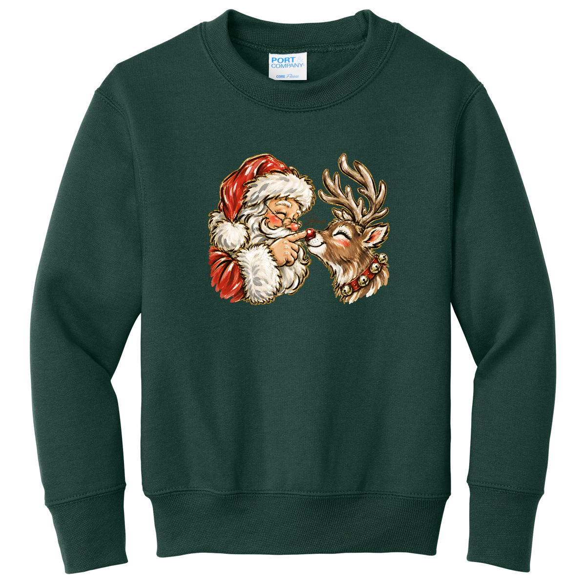 Santa Reindeer Boop Youth Sweatshirt