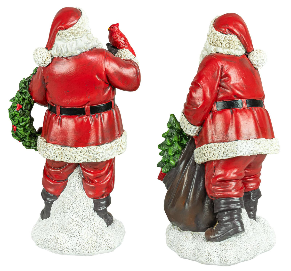 Jolly Christmas Santa Wreath Figurine