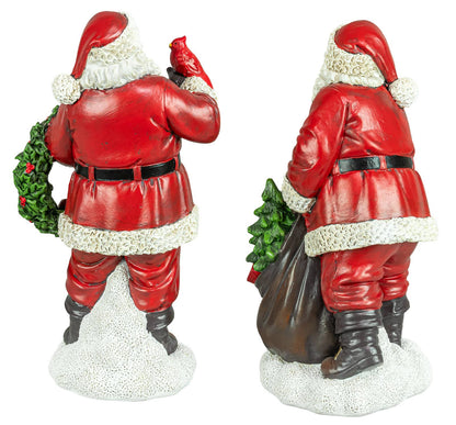 Jolly Christmas Santa Wreath Figurine