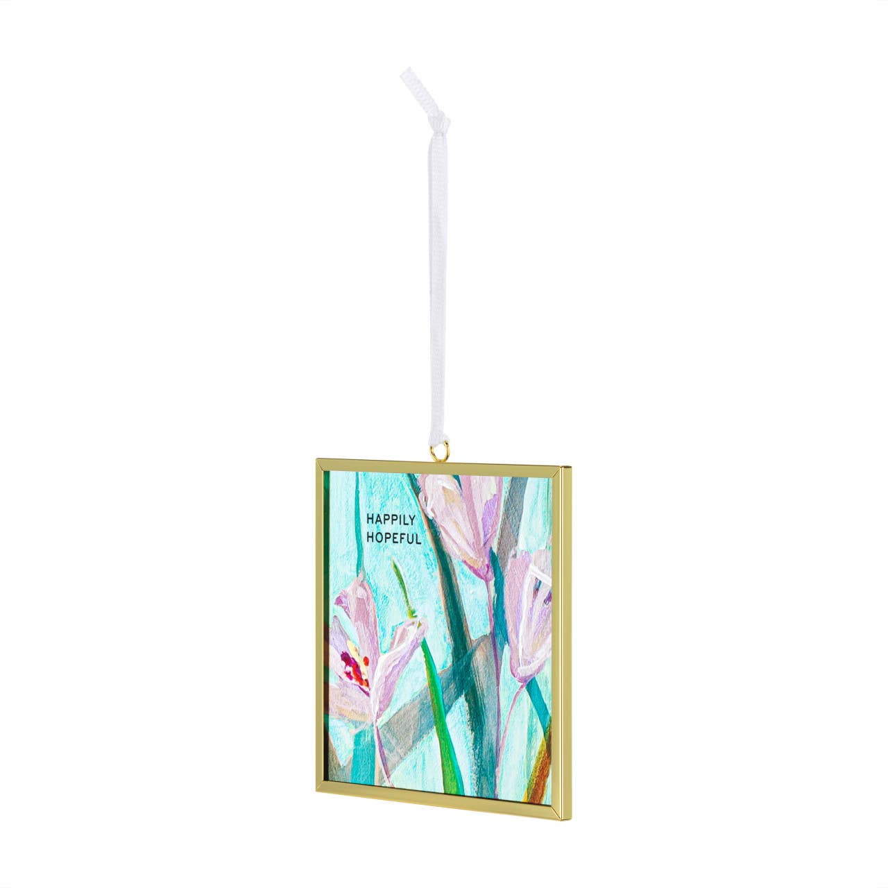 Happily Hopeful Floral Butterfly Suncatcher - 3x3in