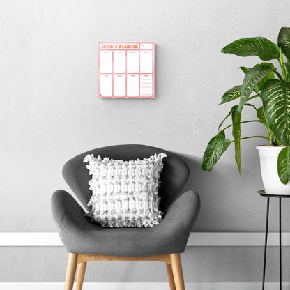 Happy Plans, Weekly Planner, Dry Erase Glass Marker Board