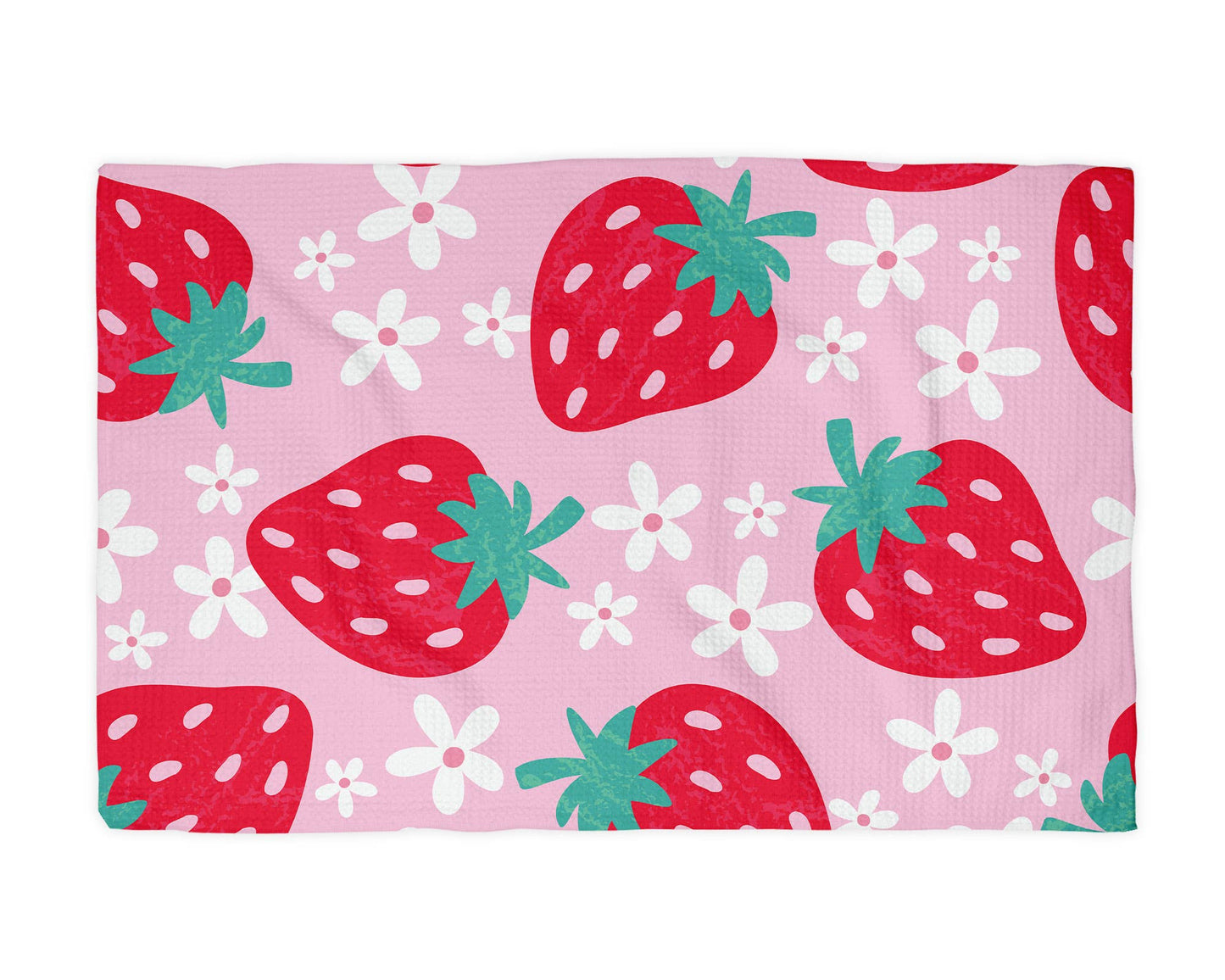 Strawberry Summer Fruit Market Berry Kitchen Towel Waffle