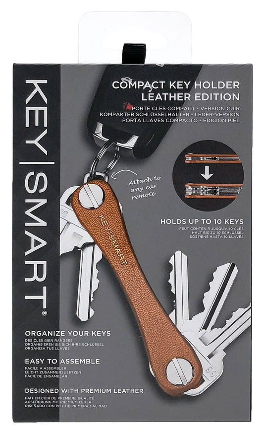 KeySmart Leather Key Holder | Leather | Holds 10 Keys