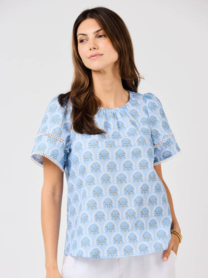 Tabby Top | Sunshower Flora Blue