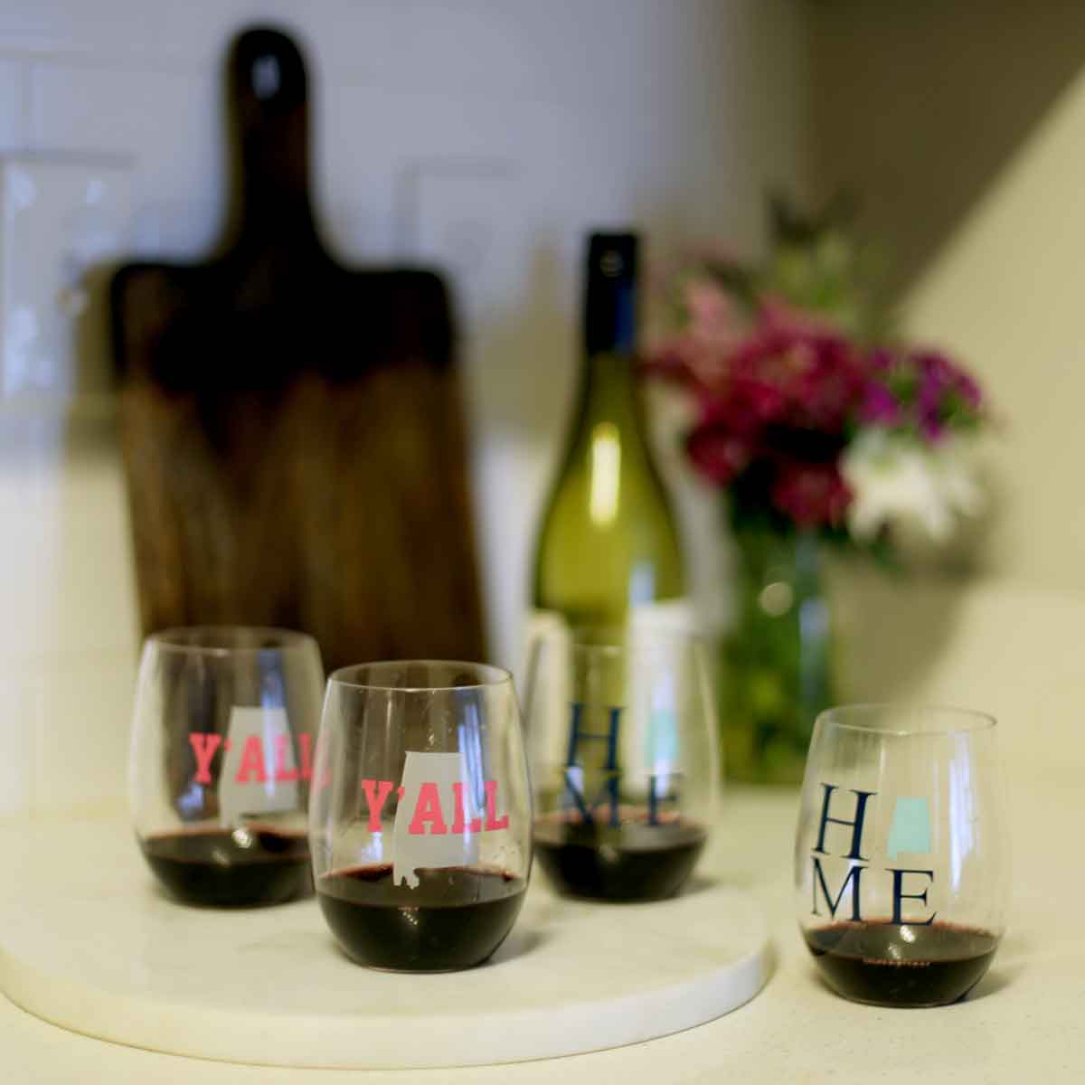 Alabama Y'all To Go Wine Glasses   Multi   15oz