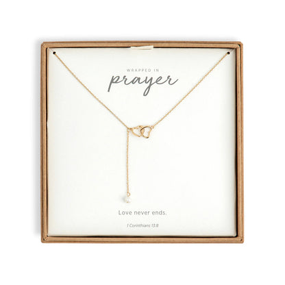 Dainty Double Heart Necklace - Gold