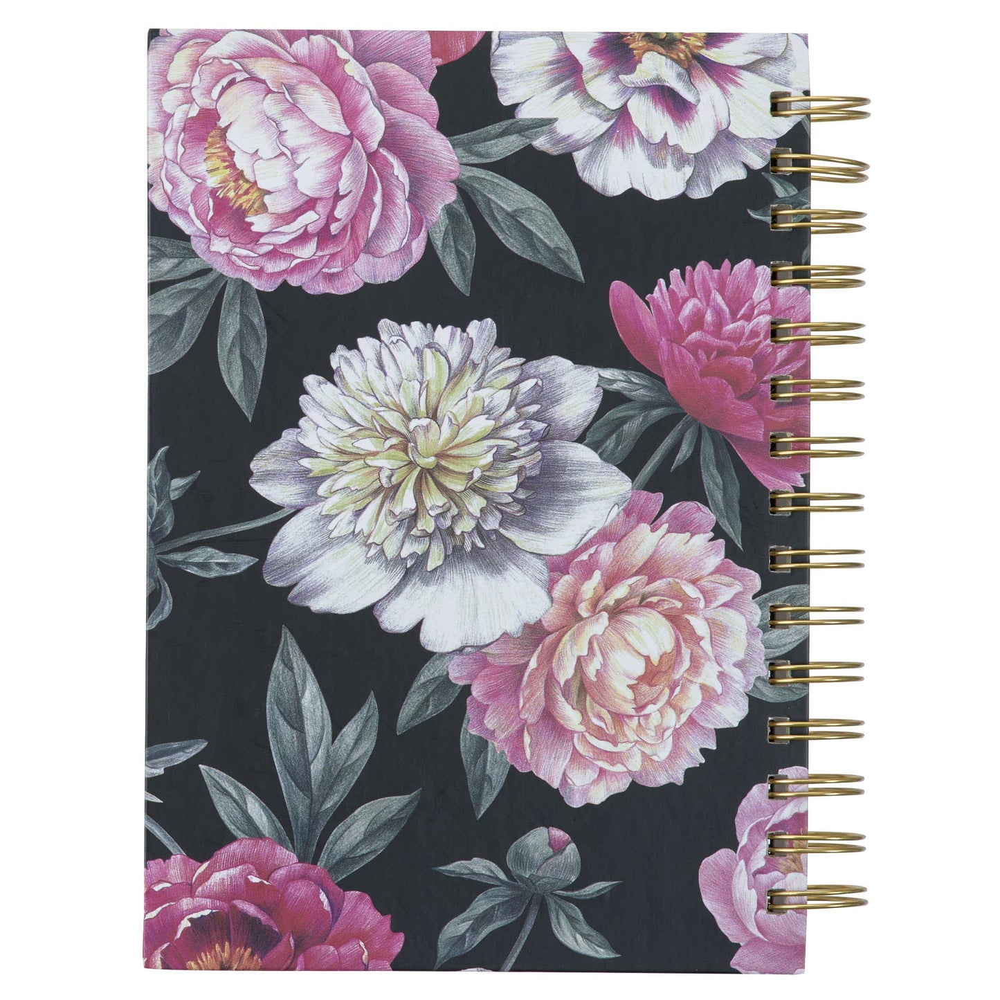 Journal Wirebound Black Floral All Things Matt. 19:26