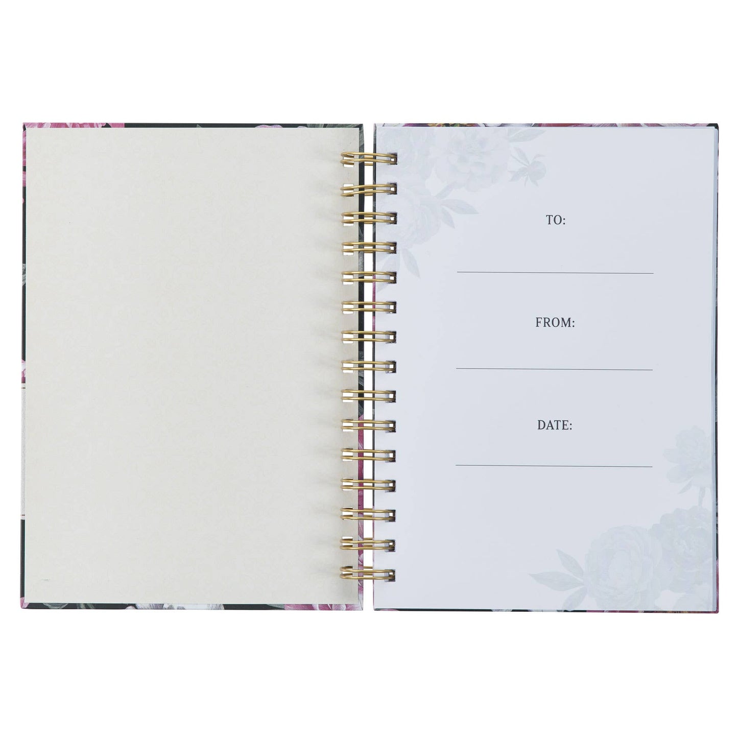 Journal Wirebound Black Floral All Things Matt. 19:26