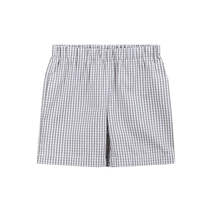 Blue Tractor Smocked Shirt and Gray Shorts Set