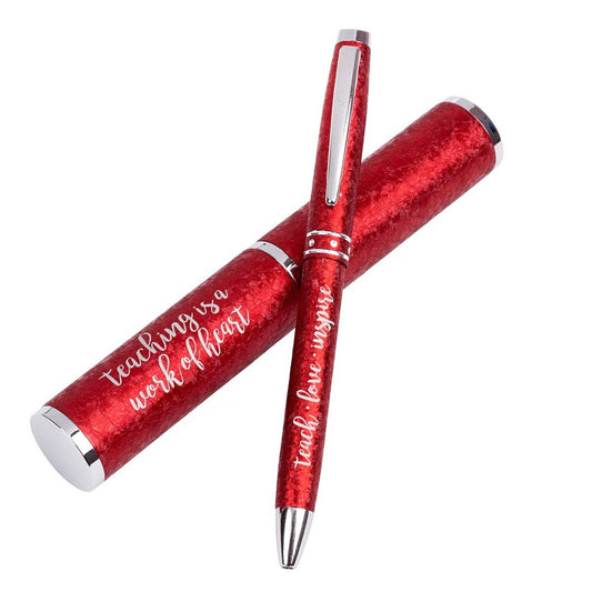 Pen in Case Red Teach, Love, Inspire