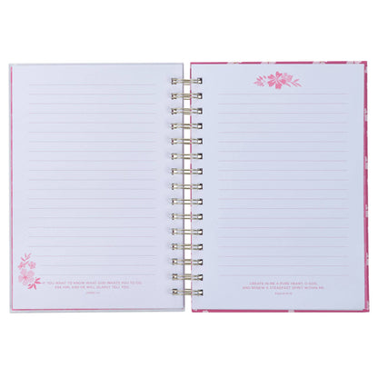 Journal Wirebound Fuchsia The Lord is With You Zeph. 3:17