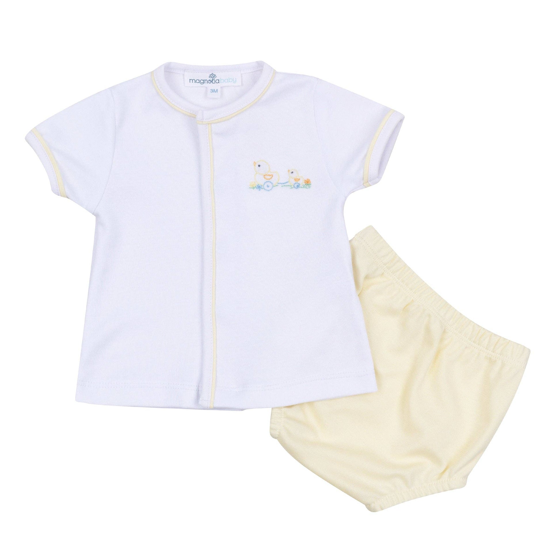 Vintage Duckie Pulltoy Diaper Cover Set - Yellow