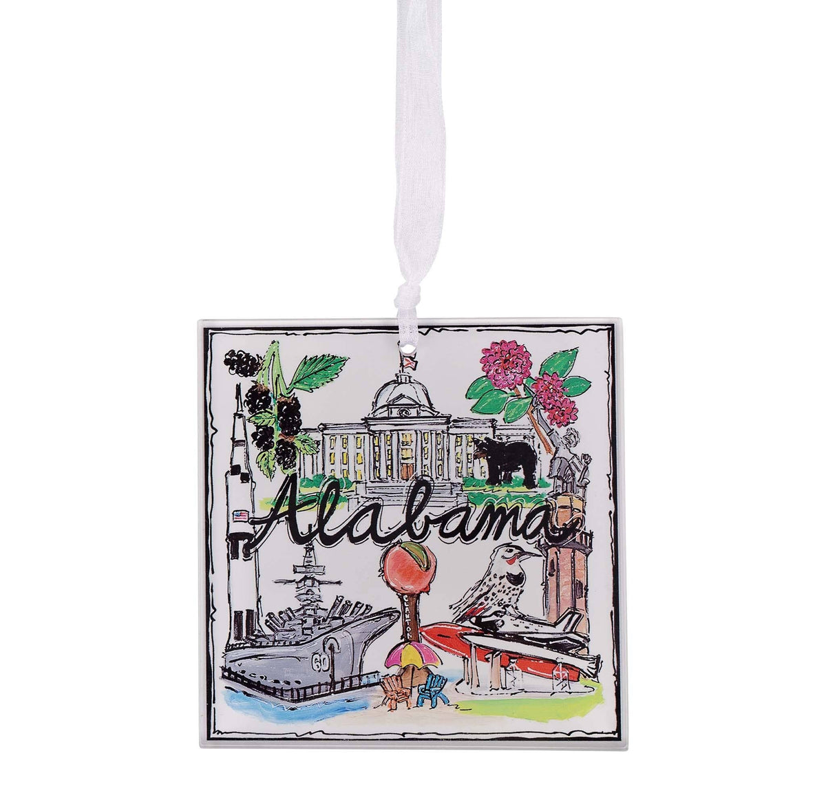 State of Alabama Acrylic Ornament