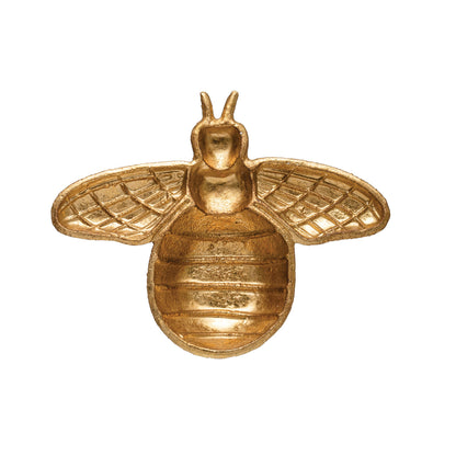 Gold  Cast Iron Bee Dish