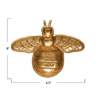 Gold  Cast Iron Bee Dish