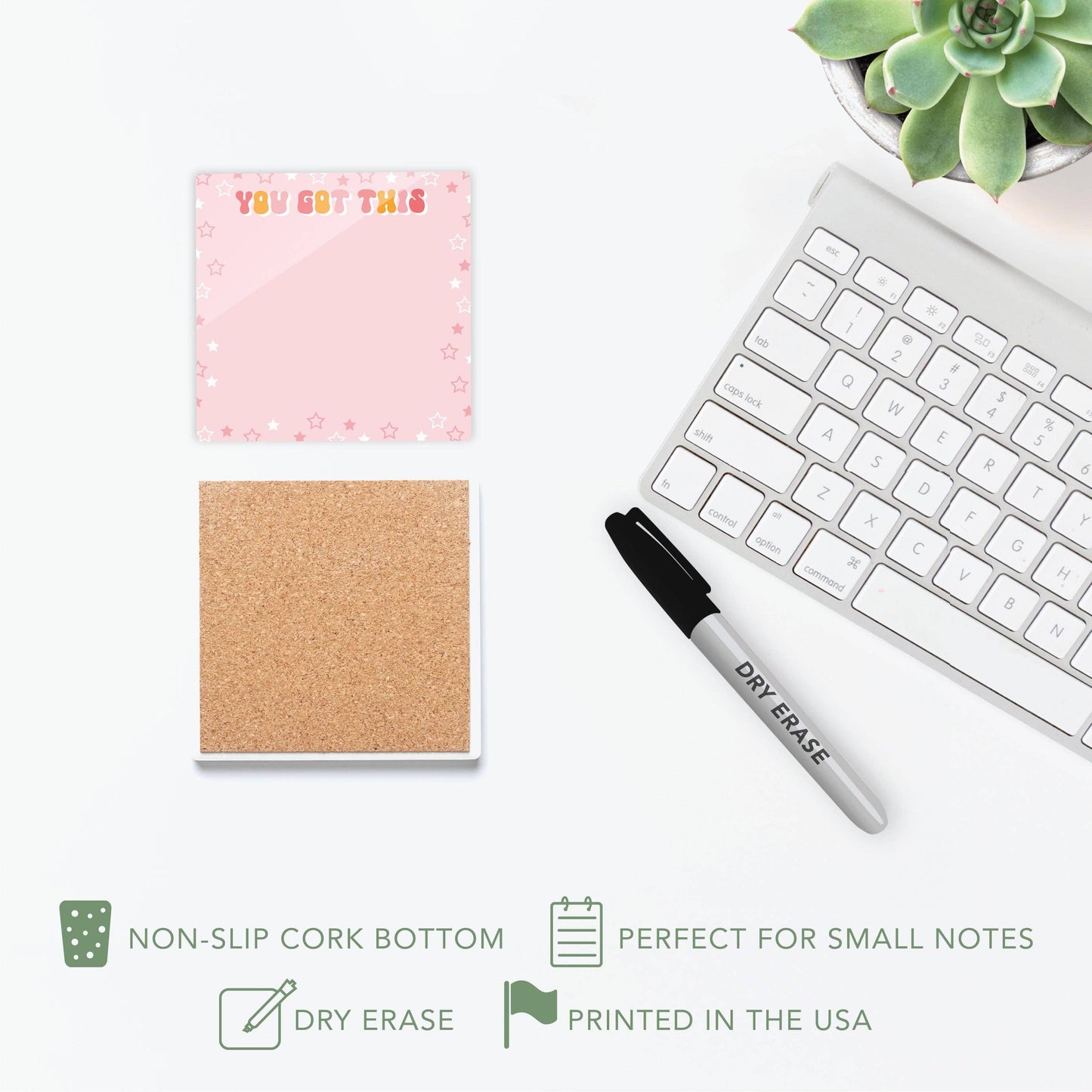 Dry Erase Glass Tile, Inspirational Gift, Desk Notes, Gifts