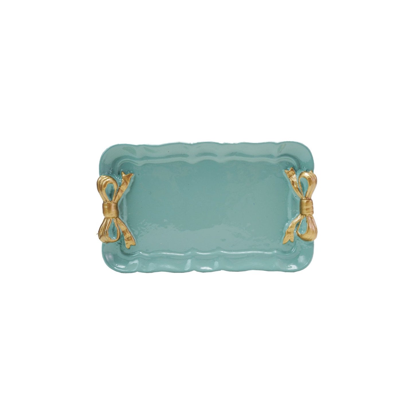 Tray W Gold Finish Bows