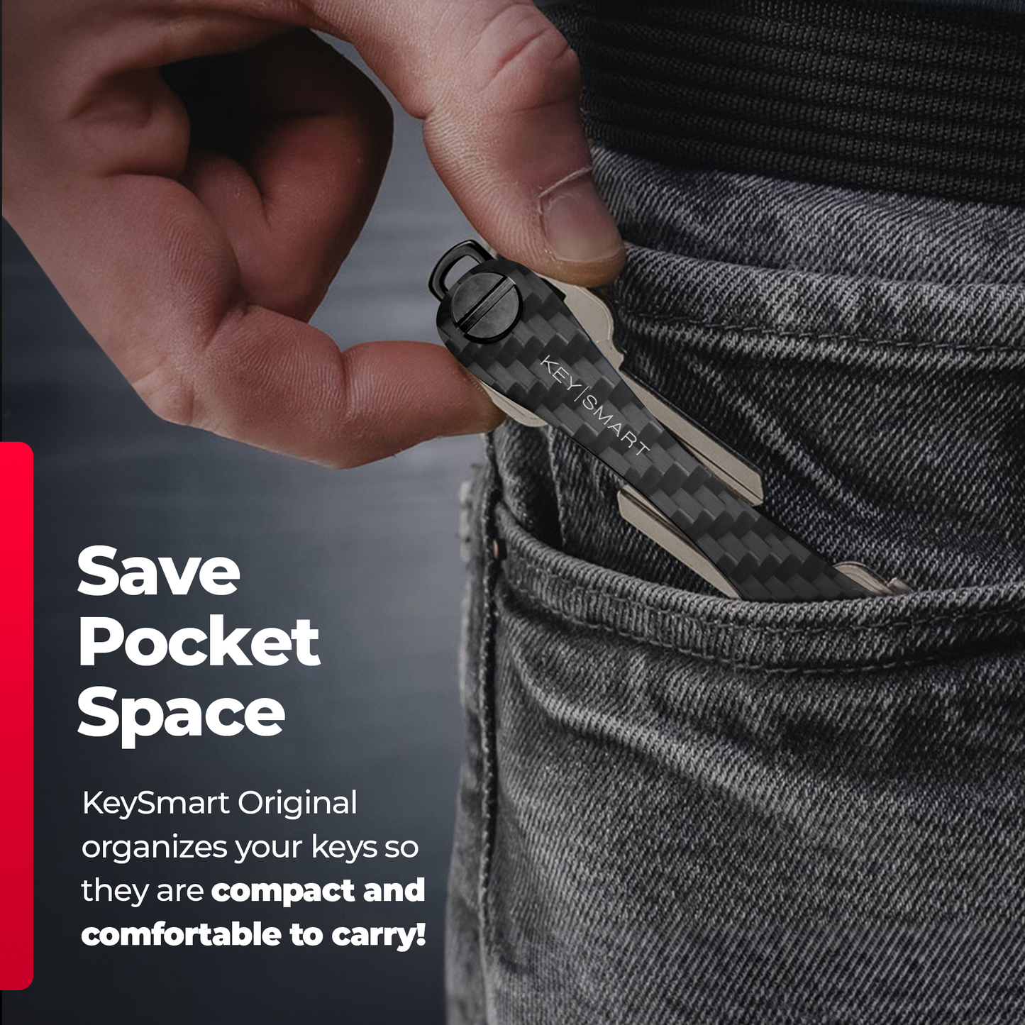 KeySmart® Carbon Fiber 3k | Holds Up To 14 Keys