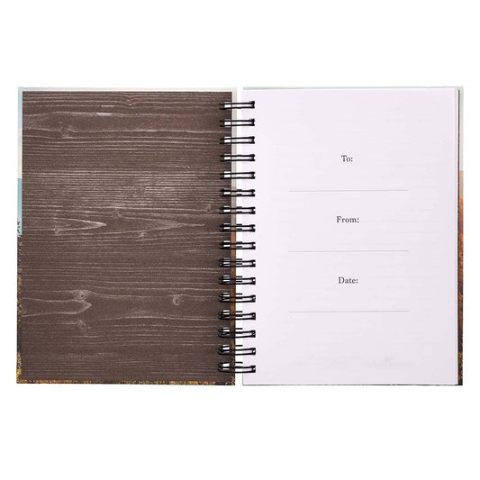 Be Strong and Courageous Large Wirebound Journal with Elasti