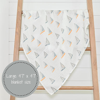 Sailing Away Baby Muslin Swaddle Blanket